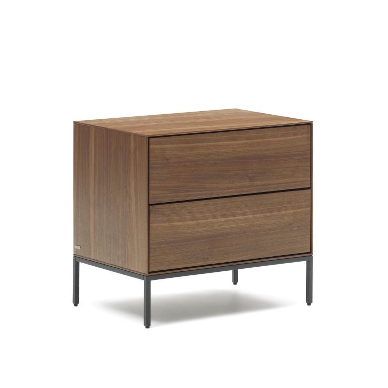 Kave Home Vedrana nachtkast 60x55 walnoot