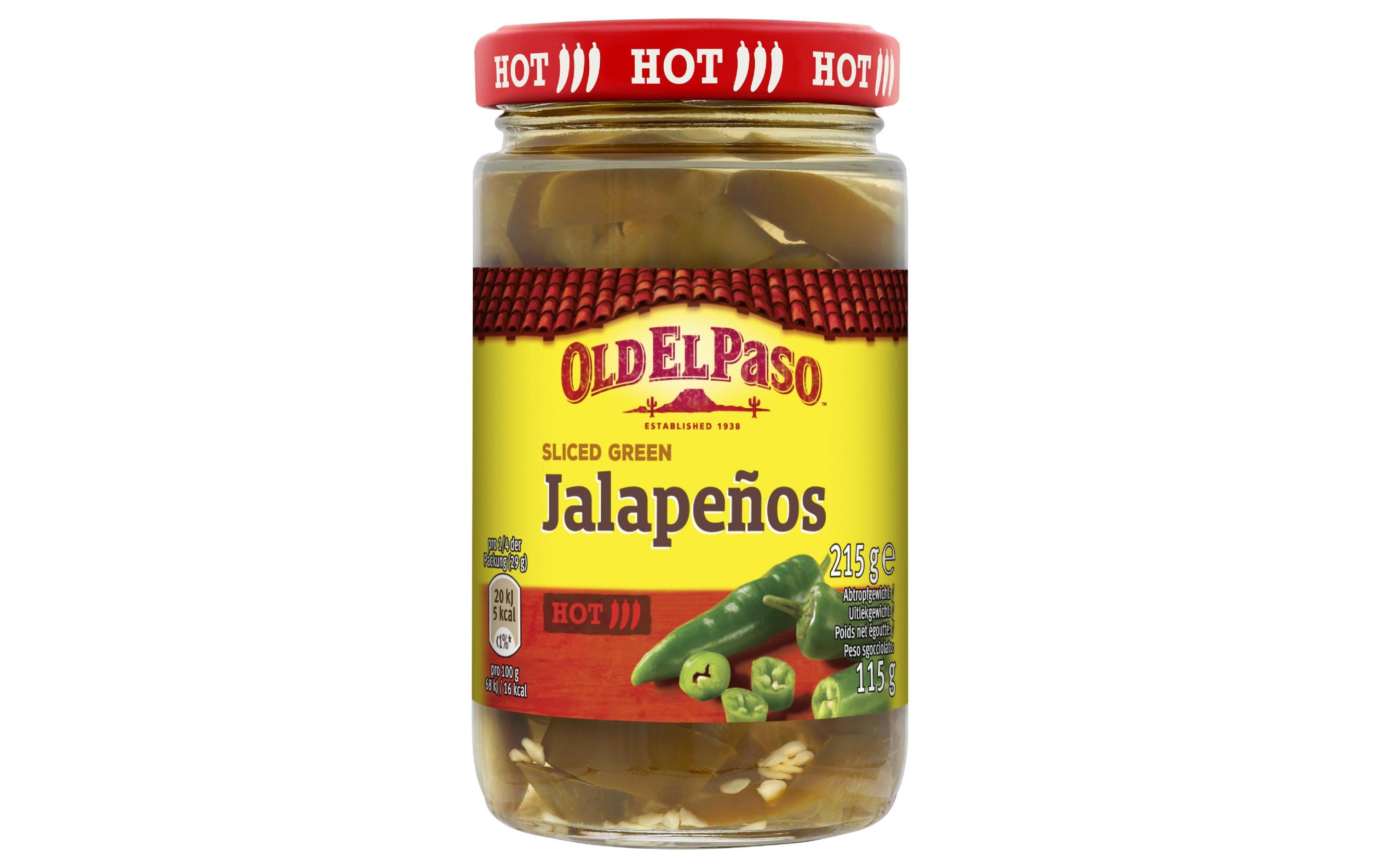 Jalapeños geschnitten 215 gGrüne Jalapeño-Chilis in Scheiben