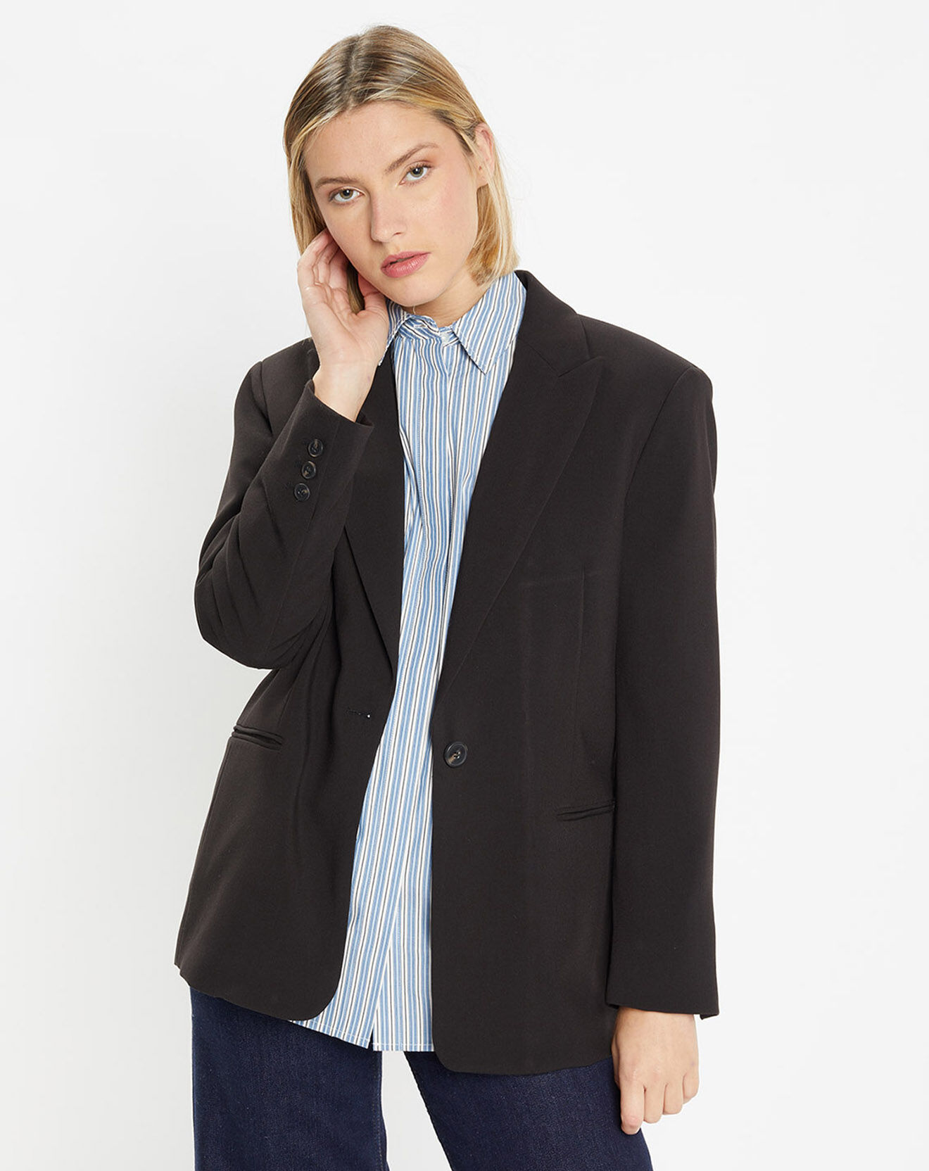 Galeries Lafayette Veste blazer cintrée Paul noire