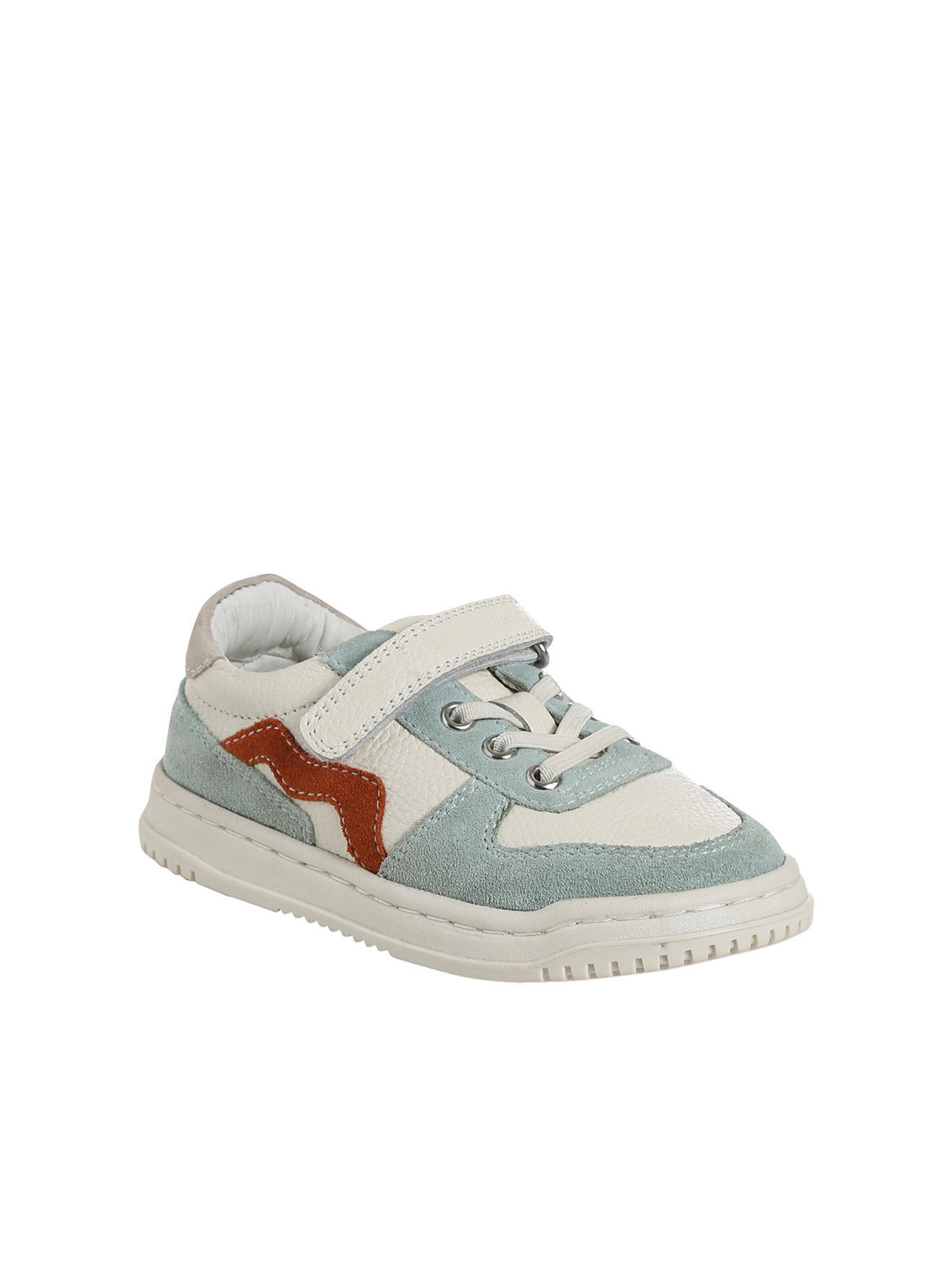 Vertbaudet Kinder Ledersneakers mit Anziehtrick und elastischer Schnürung set grün