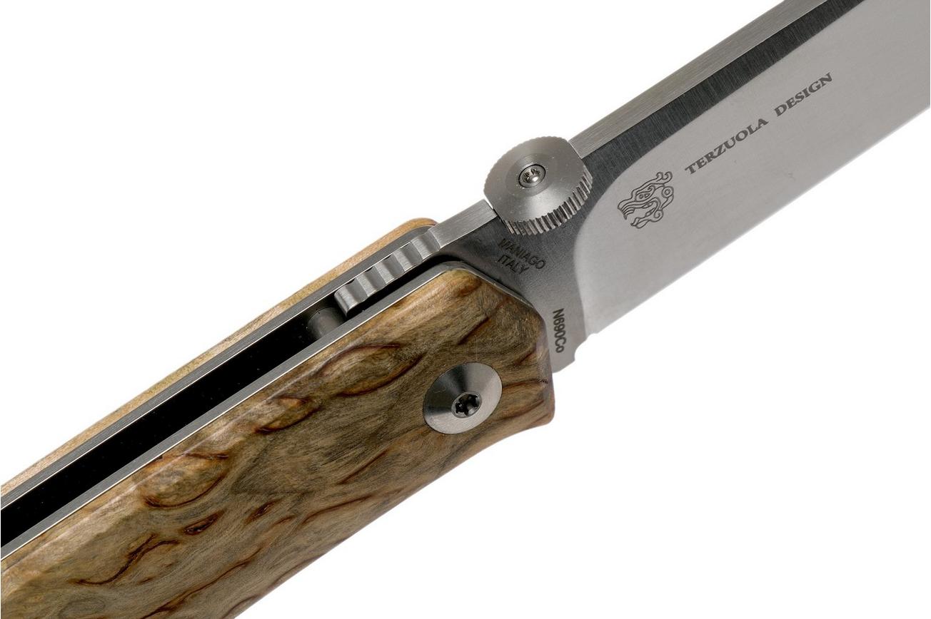 Fox Knives FX-525BE Curly Birch zakmes, Bob Terzuola design