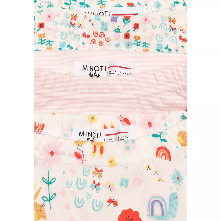 MINOTI 3er-Pack Leggings RosaCremeweiß
