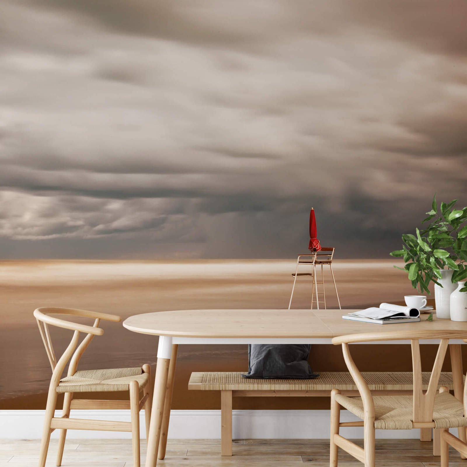 Fototapete DESIGNWALLS 2.0 - beige/creme-grau - Strand - 2,6 Meter