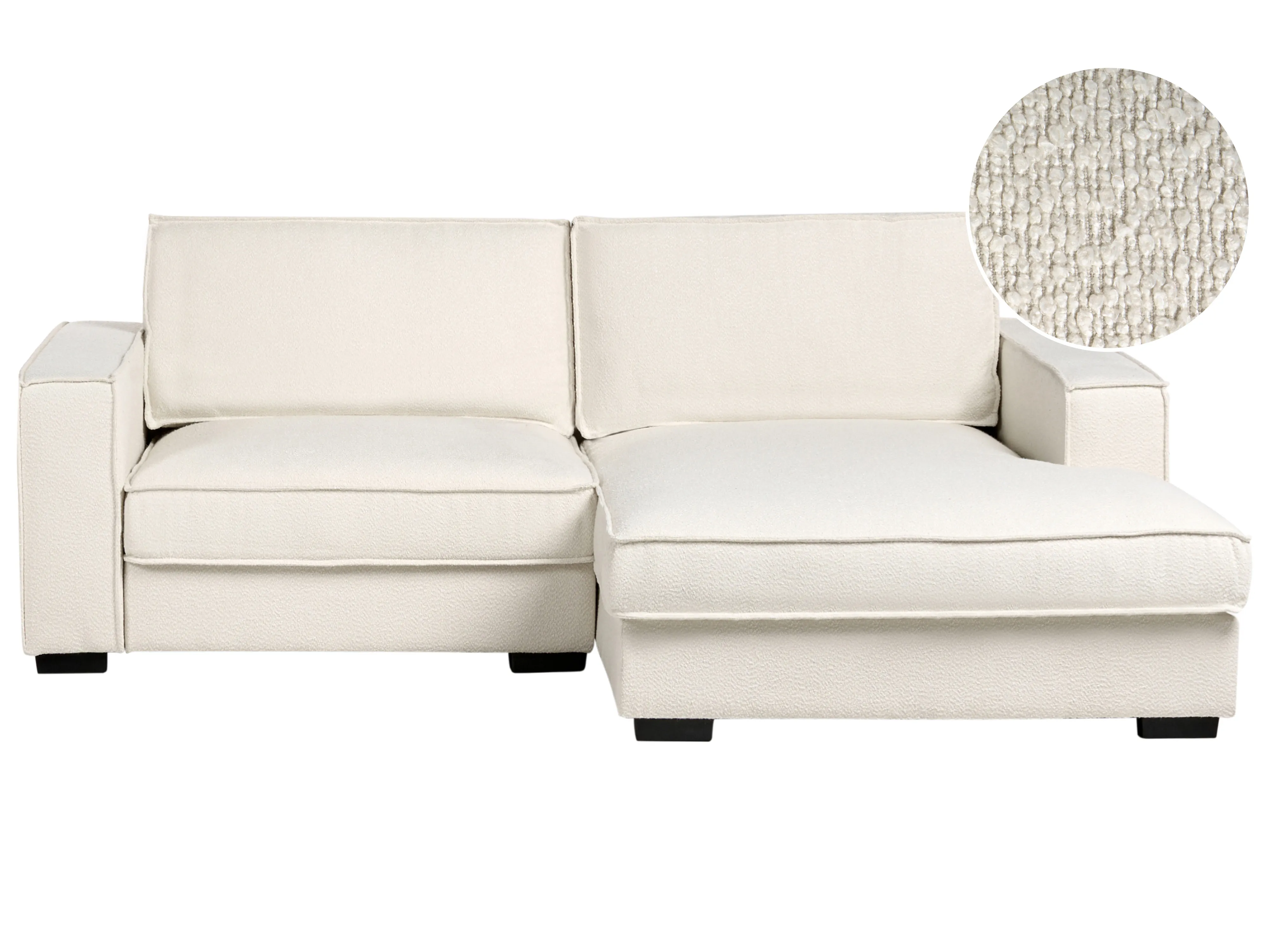 Hoekbank KOLDING Bouclé Lichtbeige linkszijdig