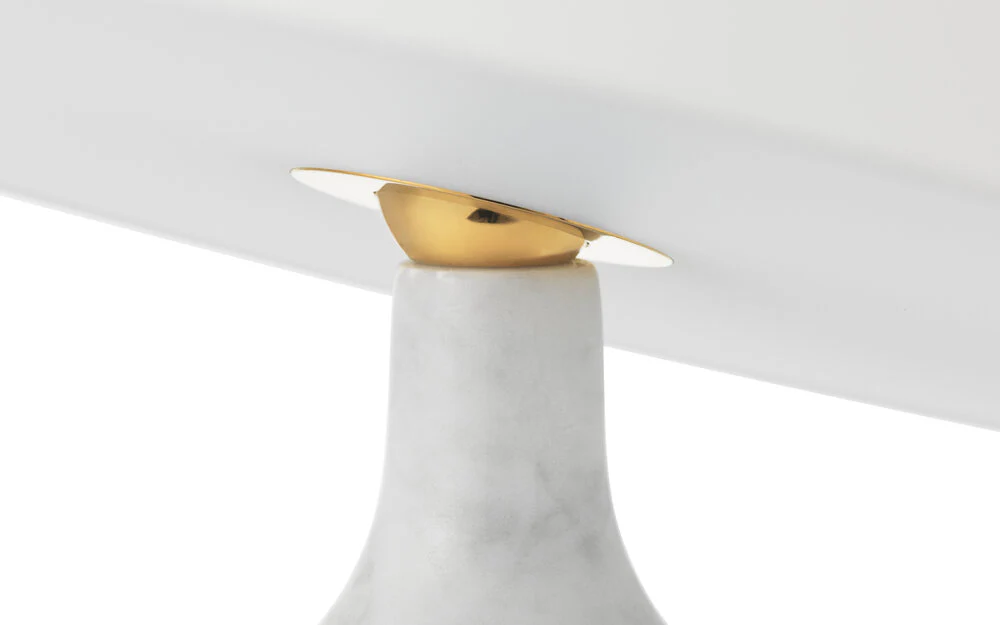 Normann Copenhagen  Eddy bordlampe EU, hvid, marmor - H33,6/Ø32 cm