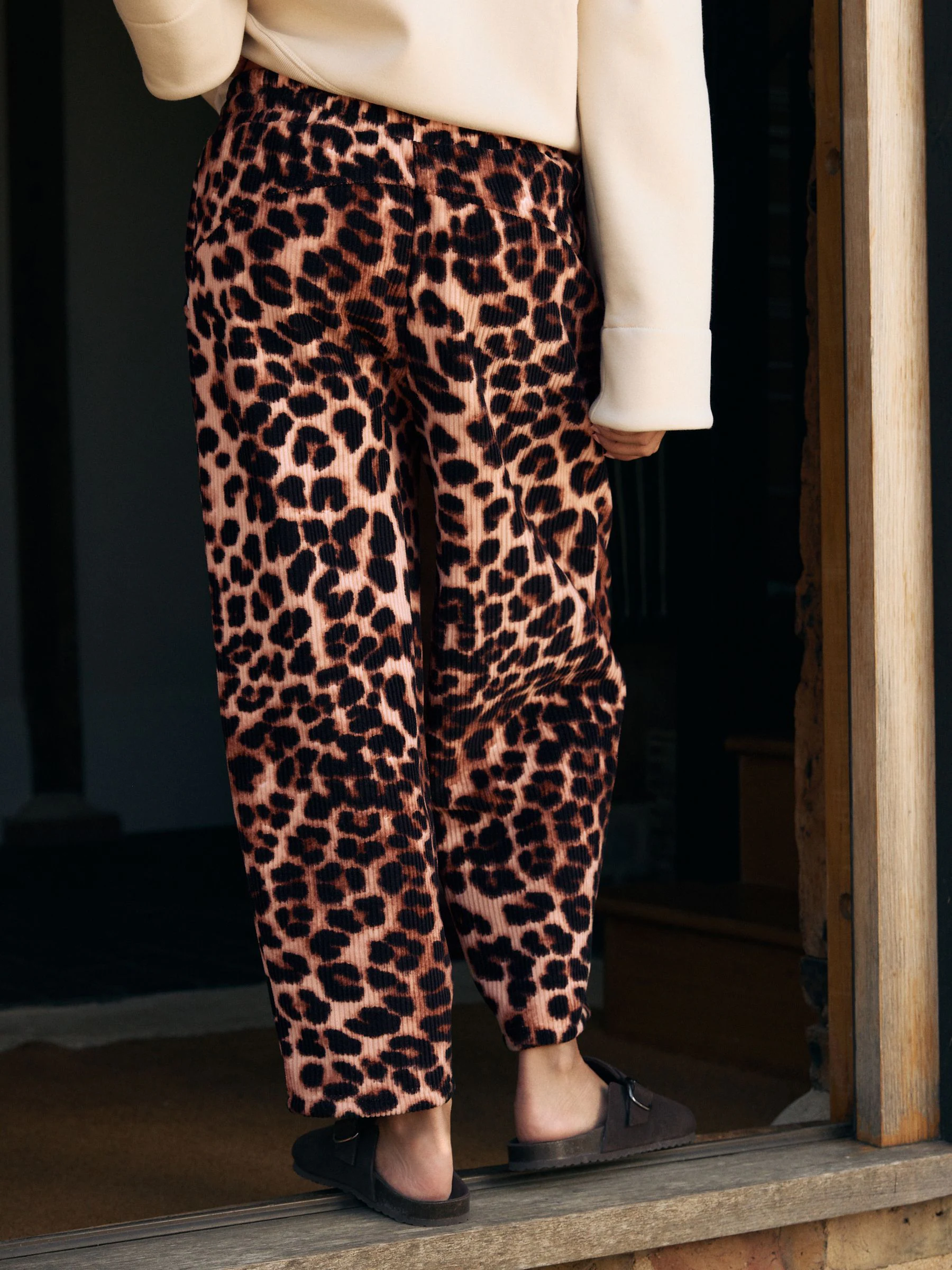 Dierenprint - Broek met wijde kortere pijpen
