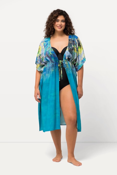Kaftan, Musterverlauf, V-Ausschnitt, Halbarm