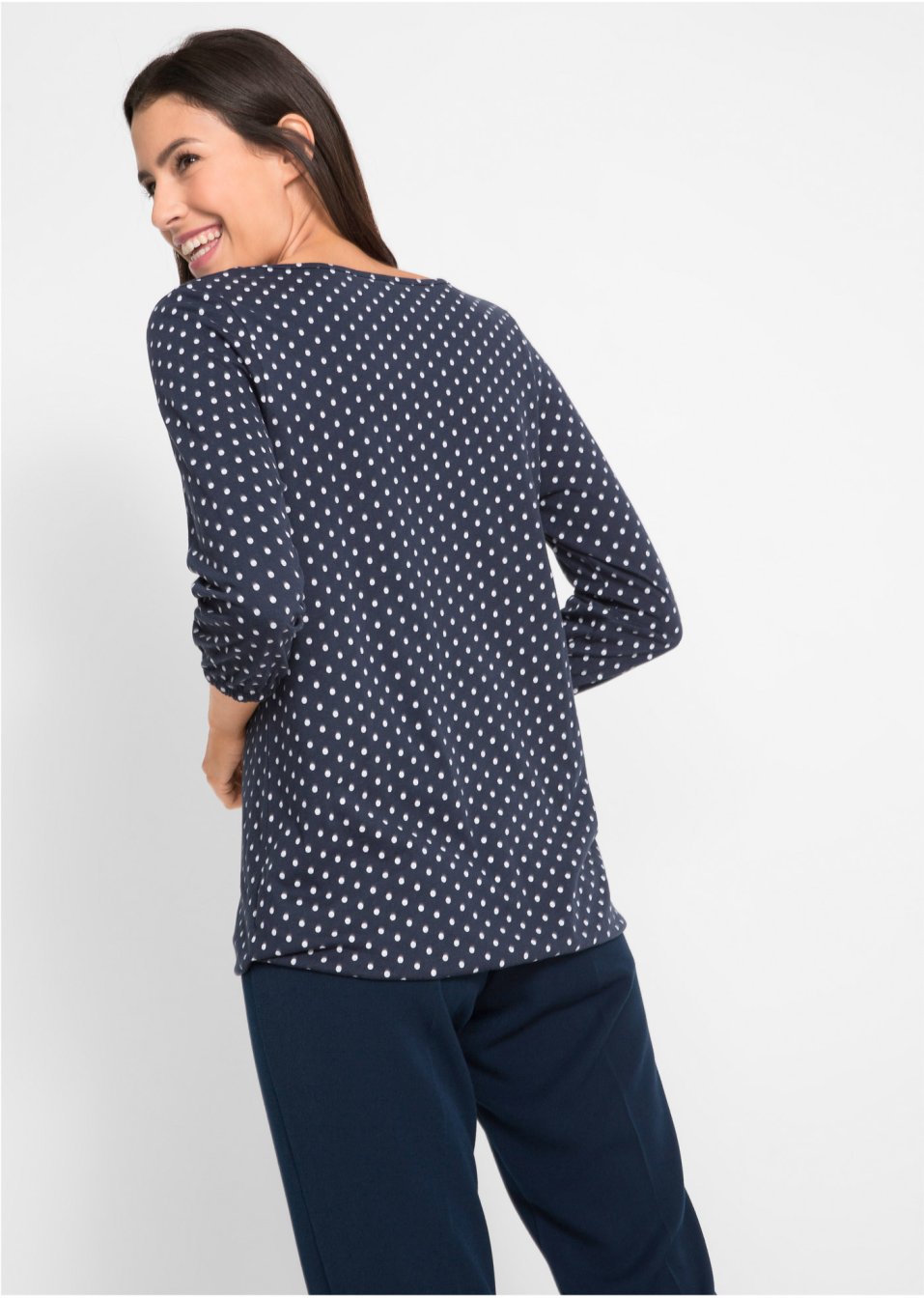 T-shirt encolure bateau à manches 3/4