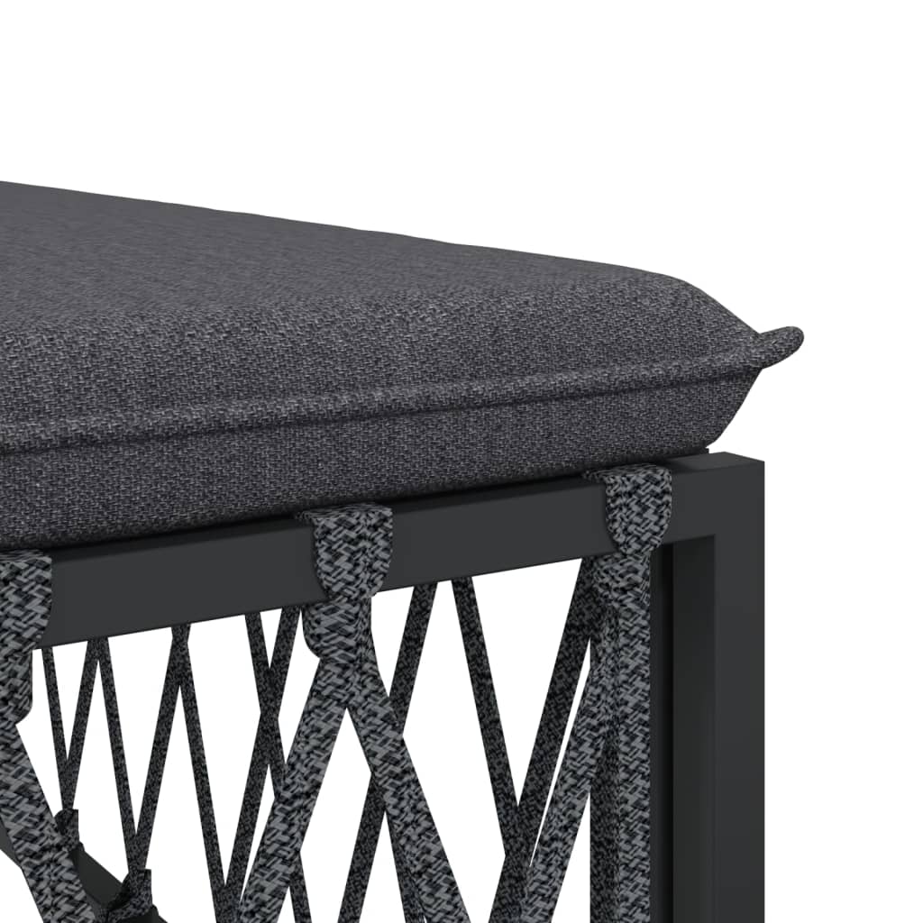 Salon de jardin meuble d'extérieur ensemble de mobilier 8 pièces avec coussins anthracite acier