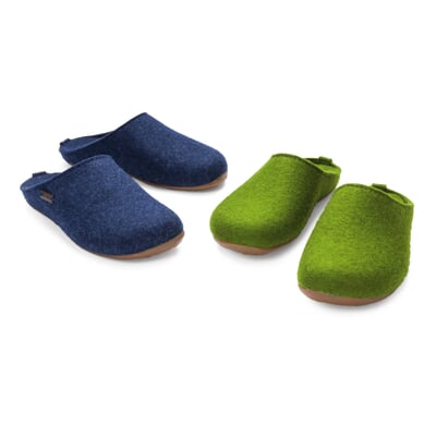 Filzslipper, Blau
