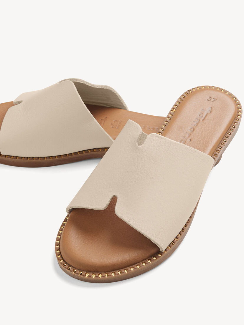 Leren Slipper - beige
