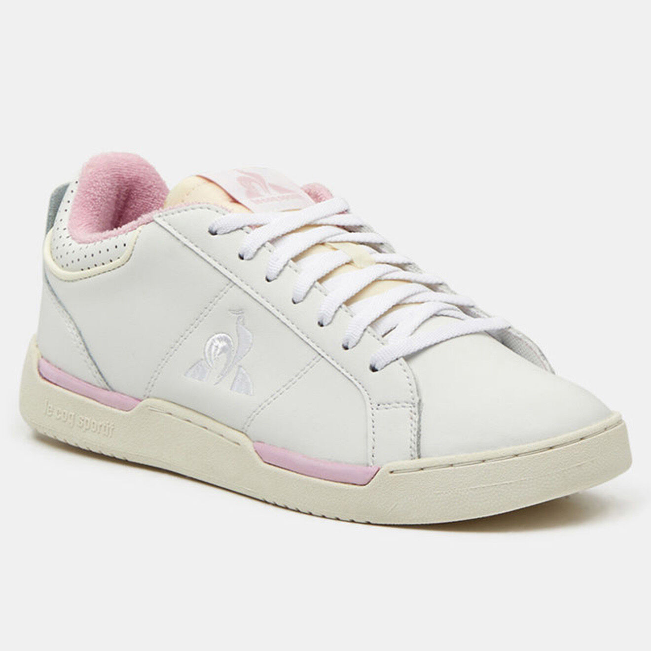 Le Coq Sportif Baskets en Cuir Stadium blanc/rose