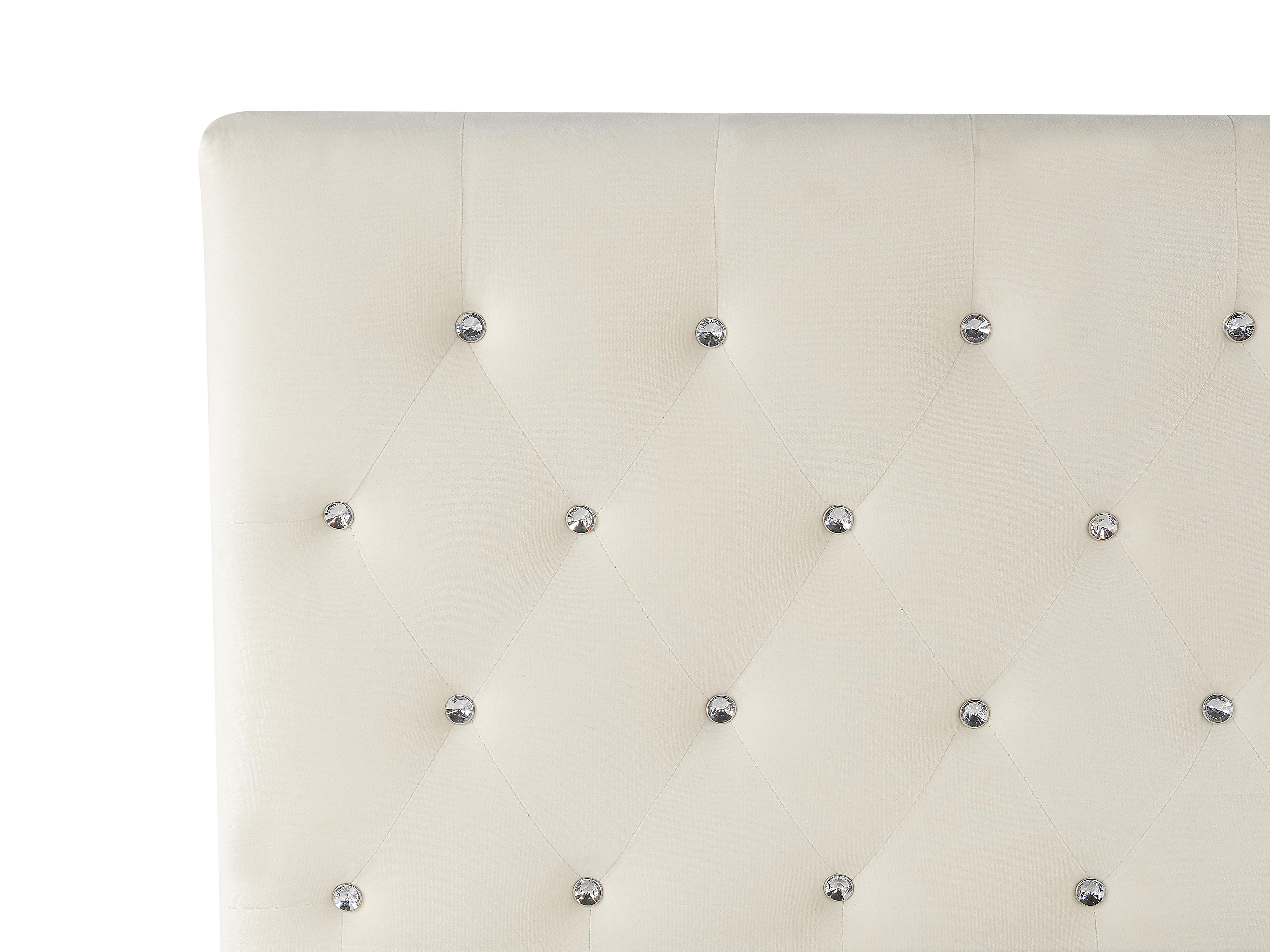 Bed met opbergruimte Fluweel AMIENS 180 x 200 cm Lichtbeige