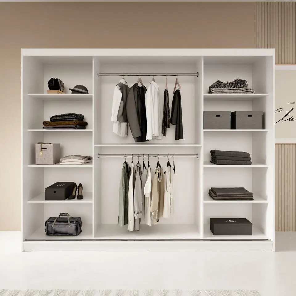 Meubella - Kledingkast Fessaro - Wit - 250 cm