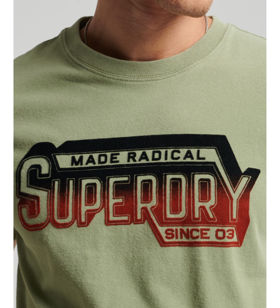 Camiseta Superdry de algodão orgânico com logo vintage sombreado
