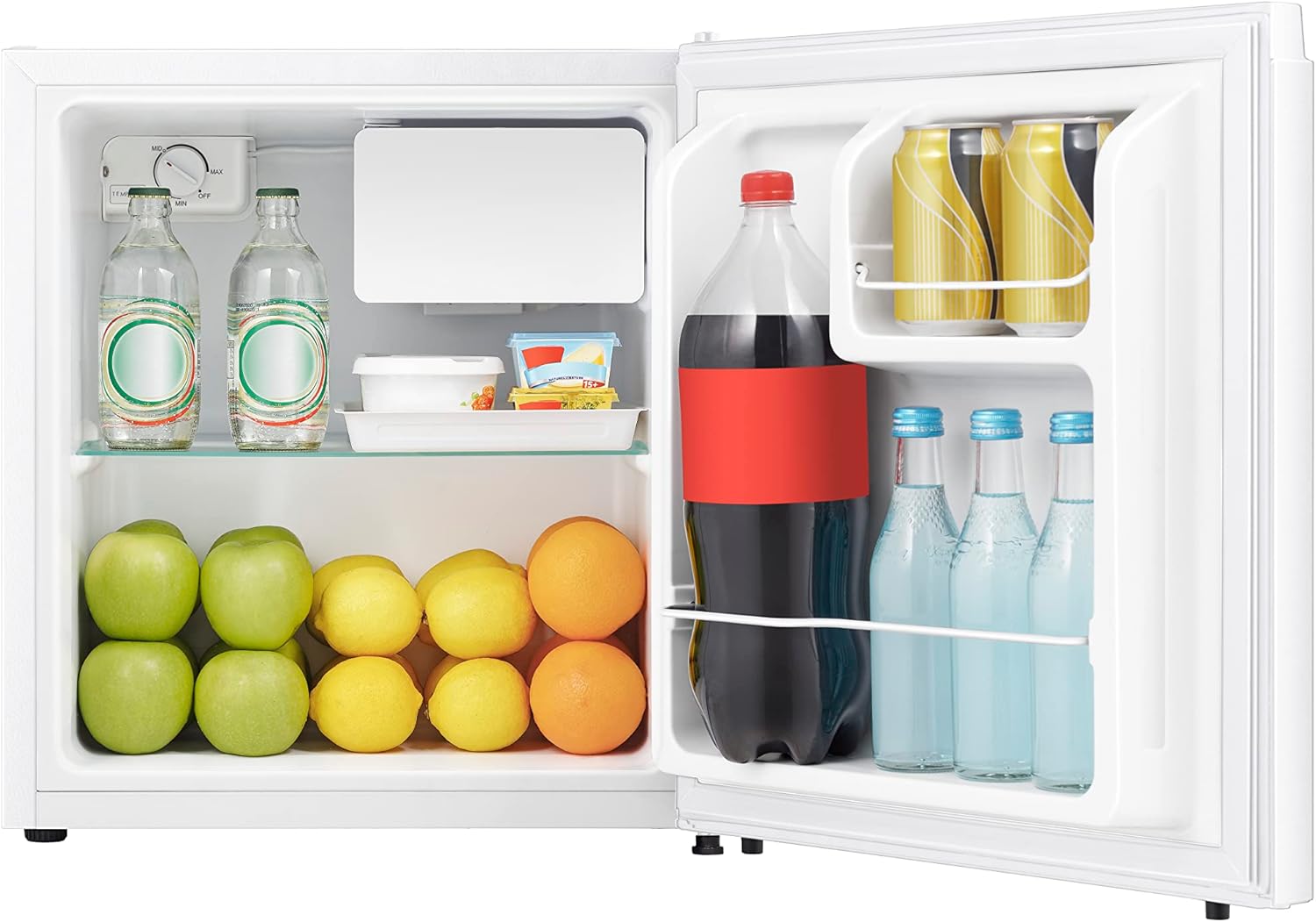 PKM Kühlbox KS45E | Getränkekühlschrank mit Eiswürfelbehälter | Höhe 50cm | Weiß