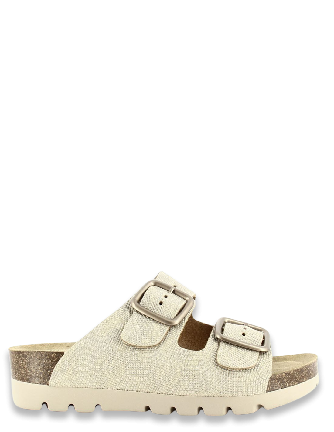 plakton Mules Femme Memory Square Cuir Doré