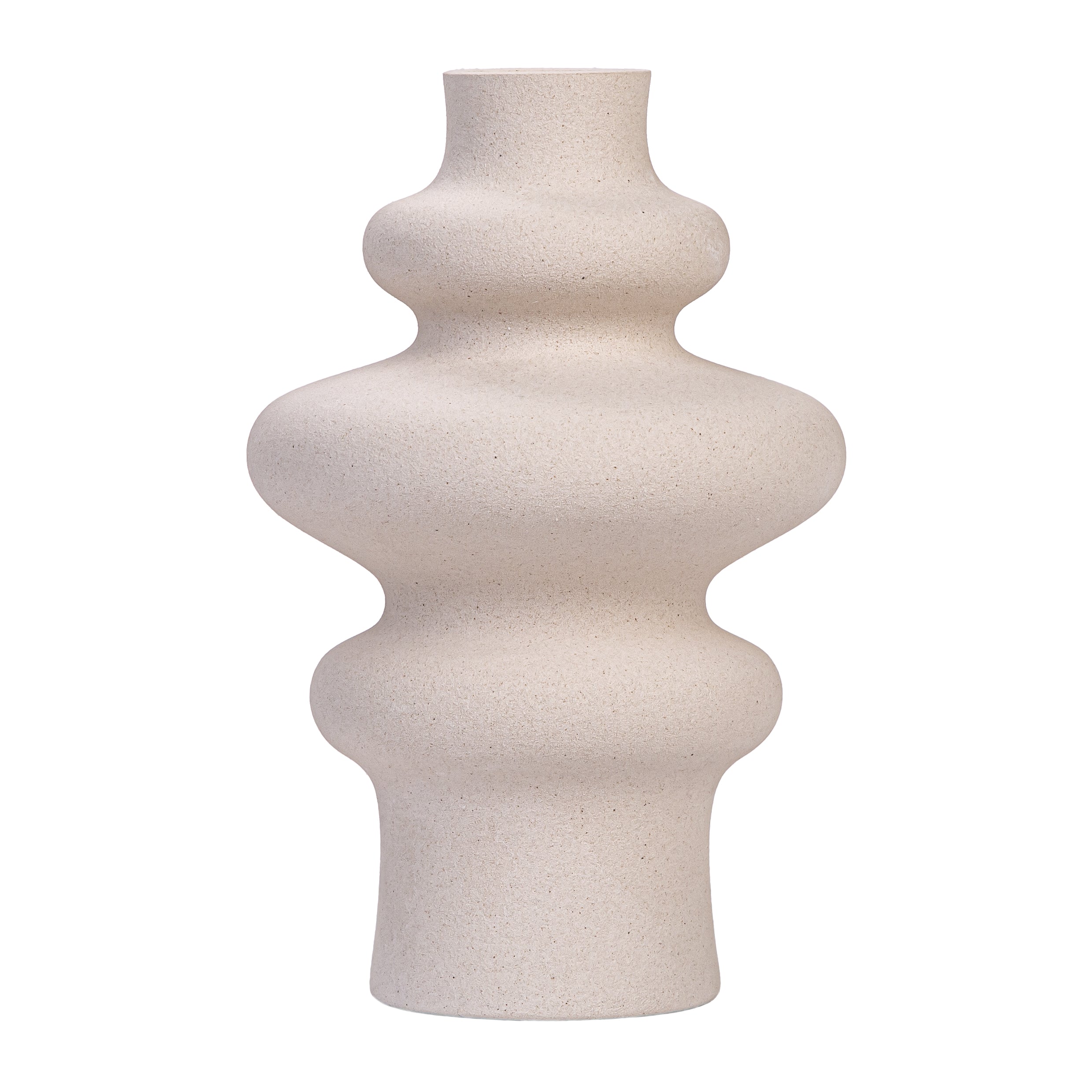 QUVIO Vaas - Keramisch - 21 cm - Beige