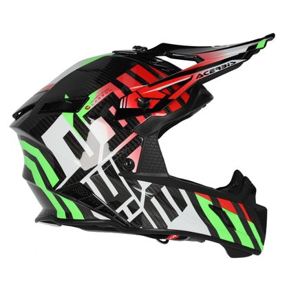 Casque cross Acerbis STEEL CARBON ECE 2206 2024 - Vert / Rouge