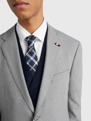 Blazer de tecido liso com abotoamento simples