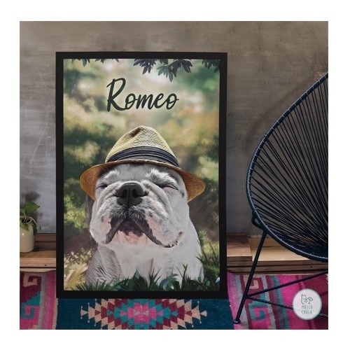 Mascochula Paradise: retrato personalizado e realista do seu animal de estimação impresso em papel.