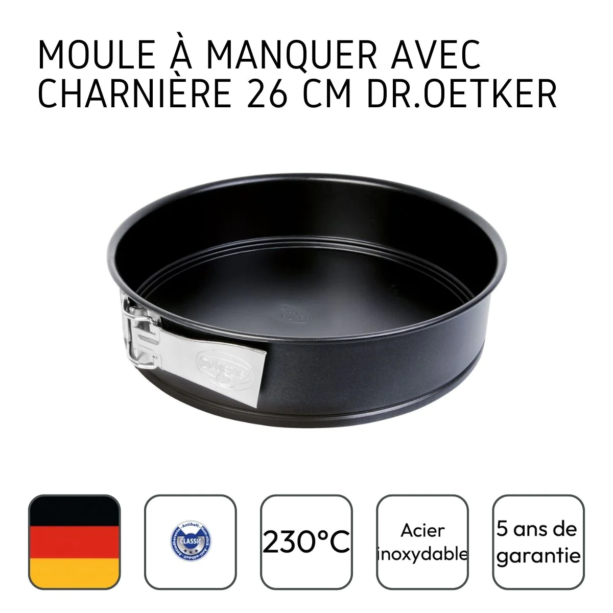 Moule à manqué à charnière 26 cm Tradition Dr. Oetker