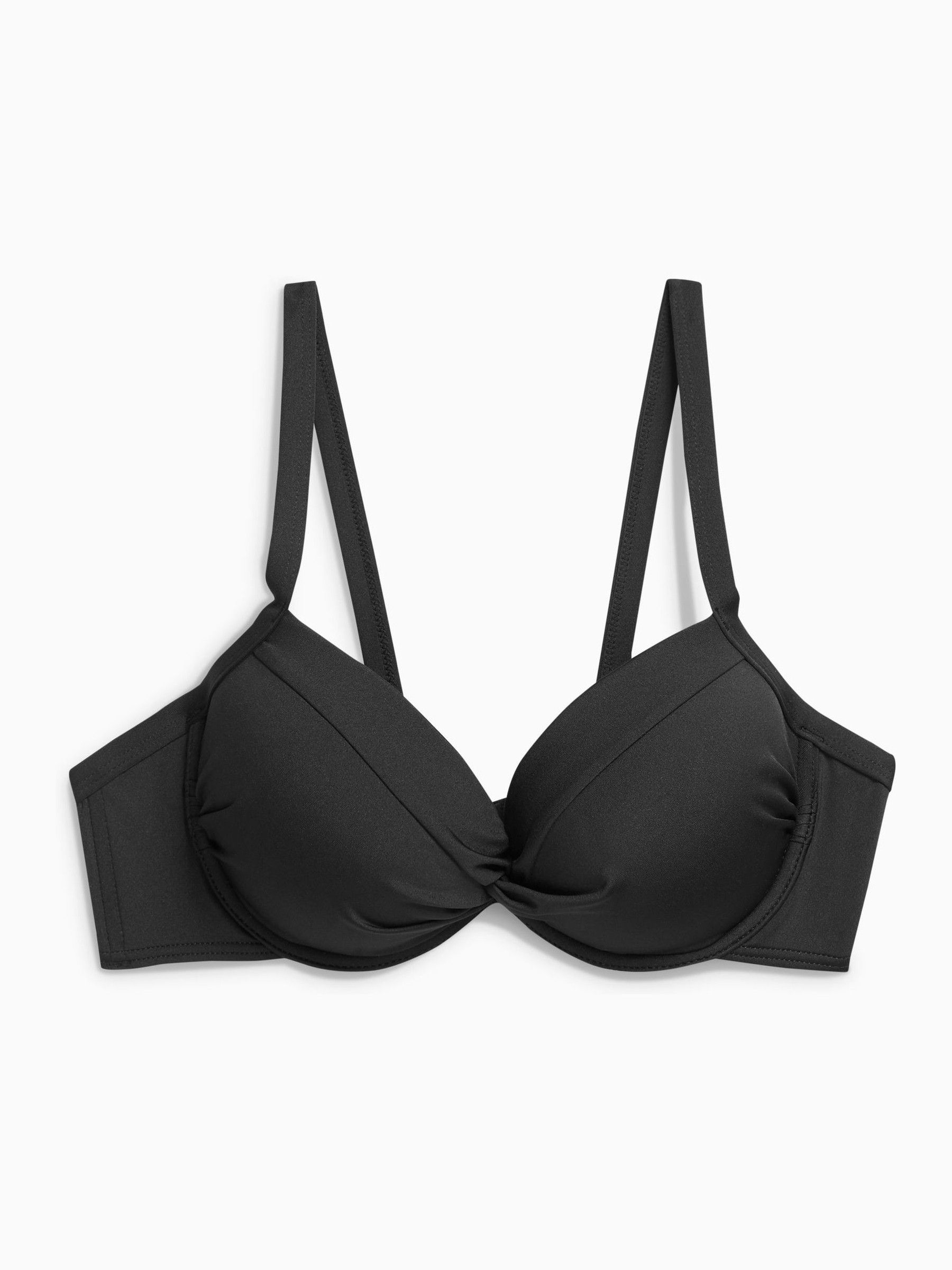 Zwart - Buikcorrigerende bikinitop met vulling en beugel