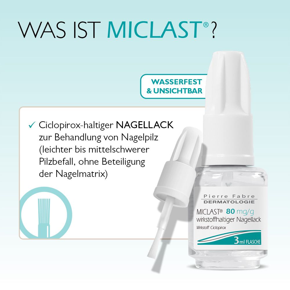 MICLAST® 80 mg/g wirkstoffhaltiger Nagellack gegen Nagelpilz 2x3ml