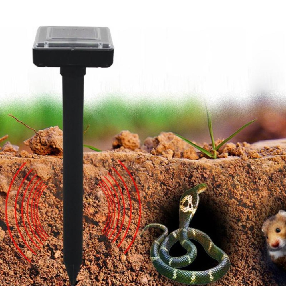 (2er Set) Ultraschall Schädlings Bekämpfer Wildtier Abwehr Infrarot Schreck (Solarbetrieben) - Schwarz