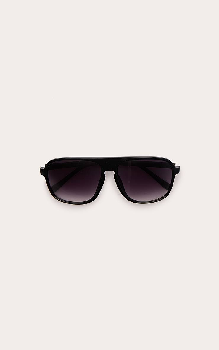 Noir Lunettes Aviateur Surdimensionnées À Verres Teintés Et Monture Noire