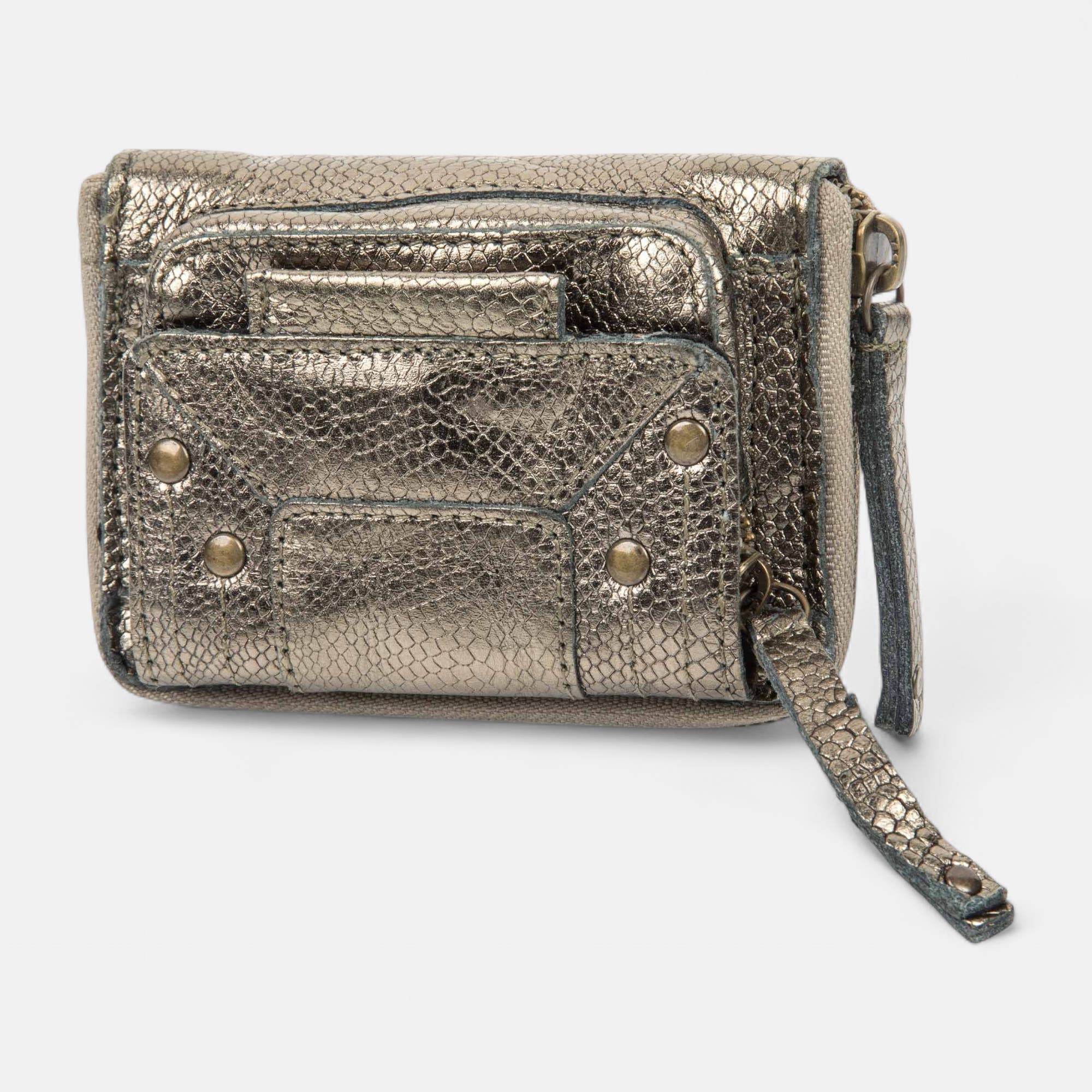 Petite maroquinerie en cuir bronze