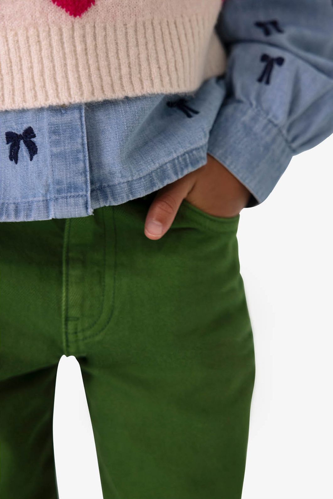 Donkergroene wide leg jeans