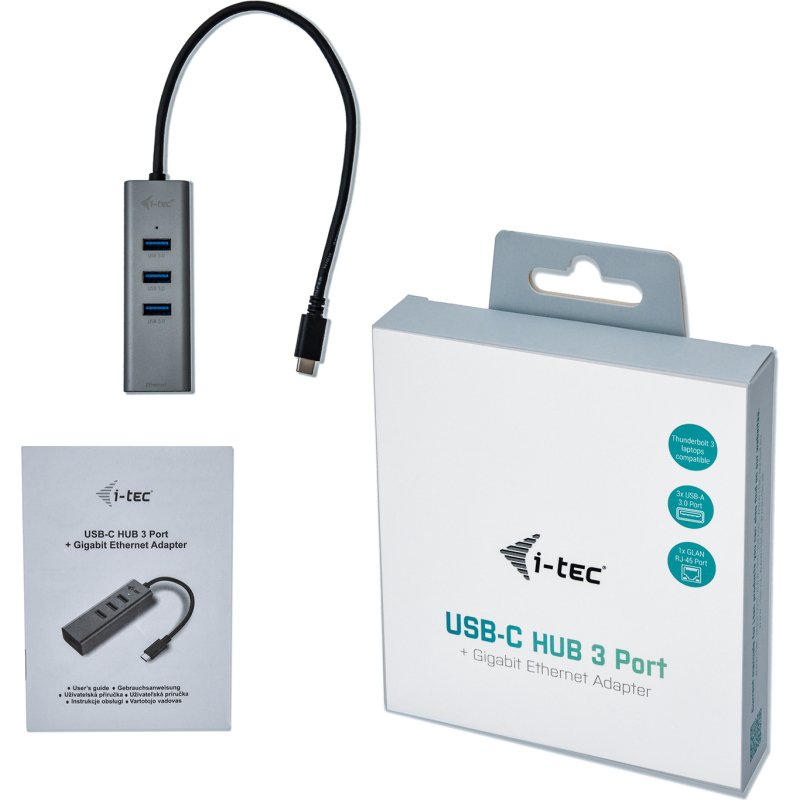 i-tec Metal USB-C HUB 3 Port + Gigabit Ethernet Adapter