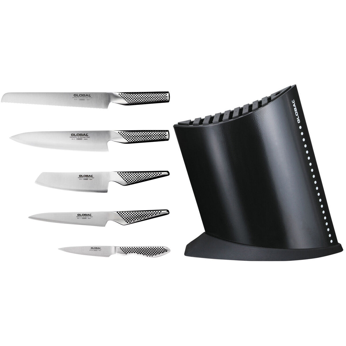 Knivsett med knivblok Svart