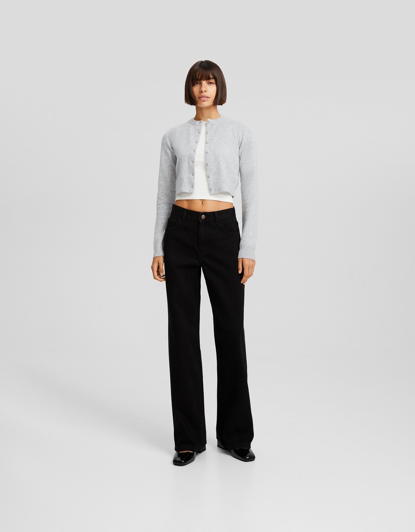 Calça jeans de perna larga
