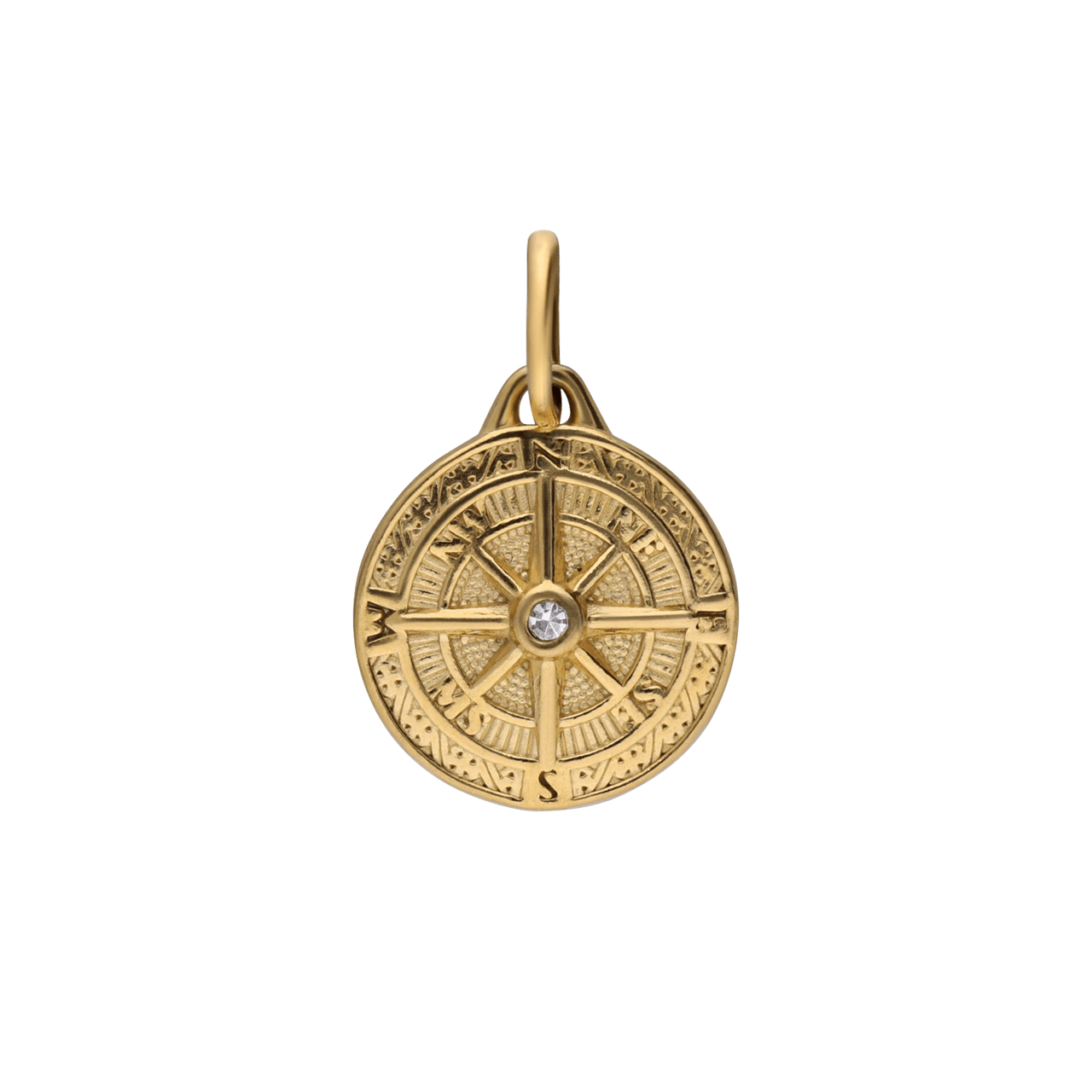 Stalen goldplated bedel kompas