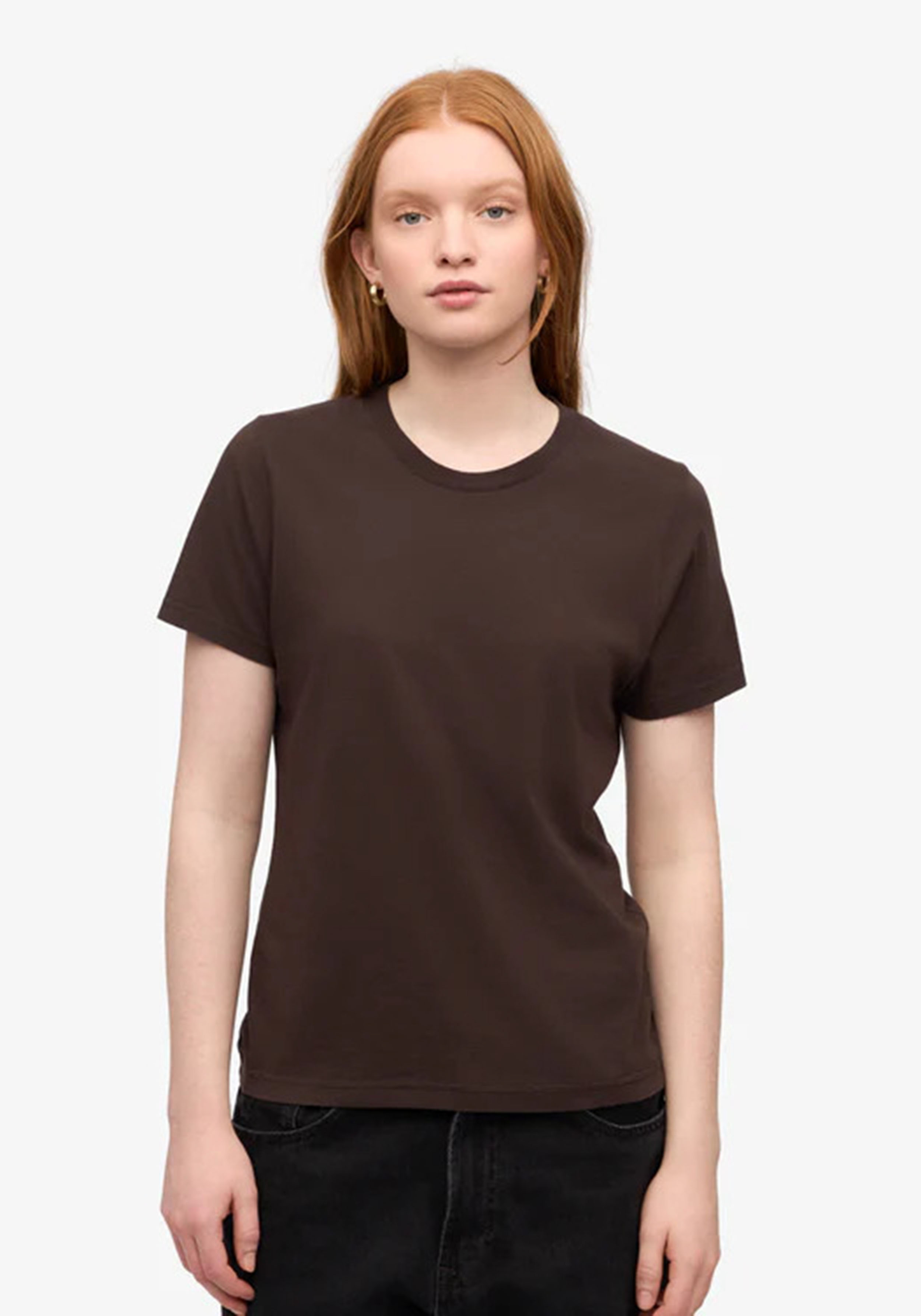 Colorful Standard Damen-T-Shirt Coffee Brown