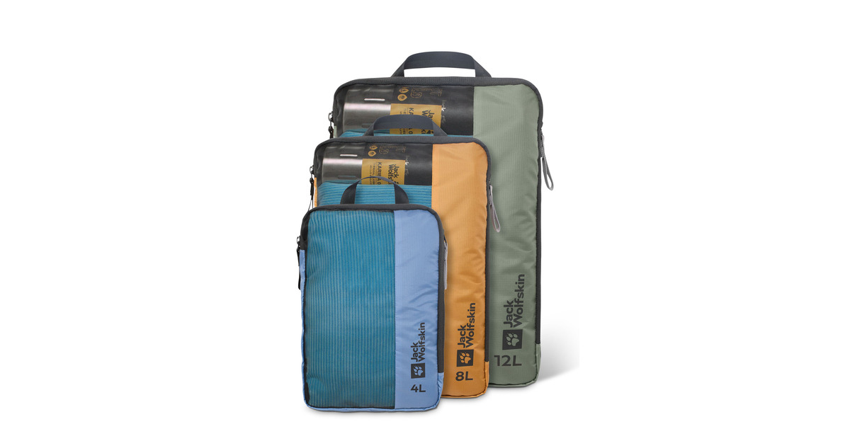 Jack WolfskinCompression Cube Set tas  (Grijsgroen/transparant)