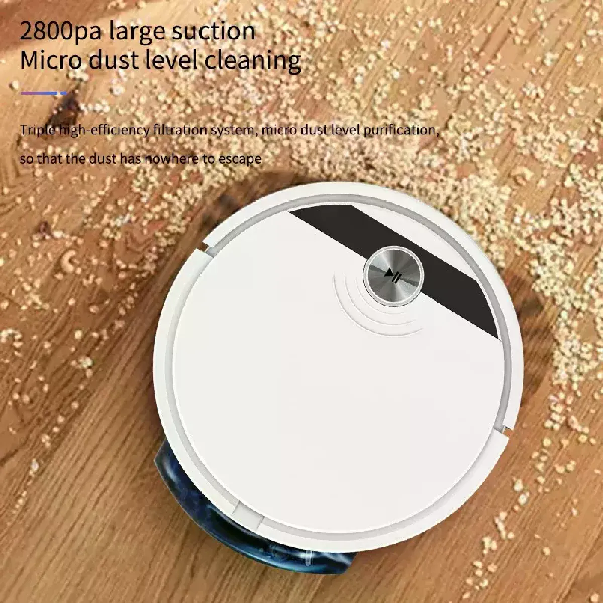 YUANFU Robot de balayage rs800, aspirateur intelligent humide et sec contrôlé par application, machine 3 en 1, lumière uv
