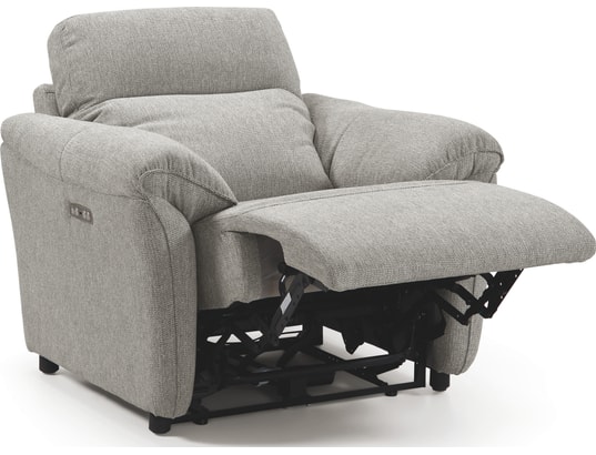 CONCEPT1 - Canapé tissu Barbados gris 3 places électrique + Fauteul élect