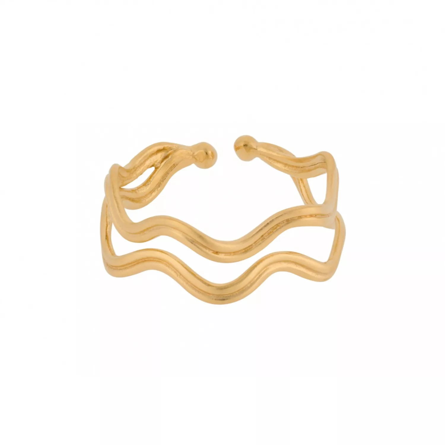 Pernille Corydon Double Wave Ring 18 kt. Forgyldt Sølv R-456-GP