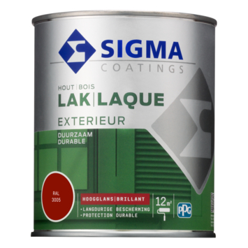 Sigma Exterieur buitenlak hoogglans RAL 3005 wijnrood 750 ml
