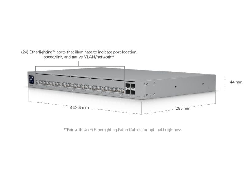 Ubiquiti Switch Pro HD 24 28 Port Leistungsfähiger 24-Port Layer-3-Switch mit 10G SFP  Konnektivität und lüfterlosem Design