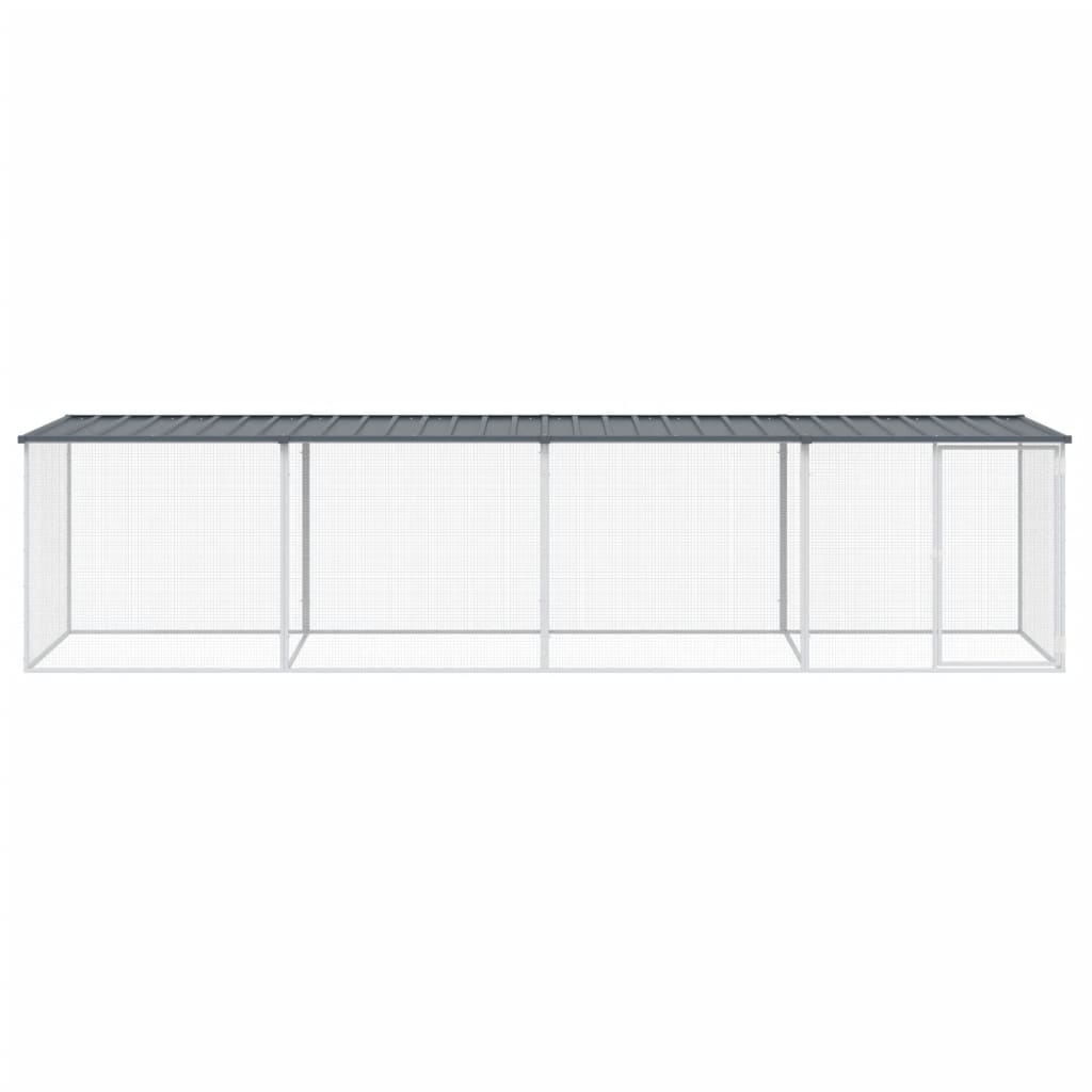 Galinheiro vidaXL com telhado de aço galvanizado, antracite, 1003x98x90 cm