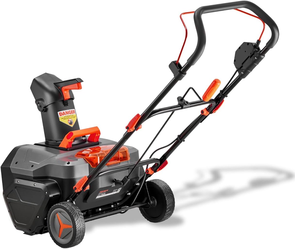FUXTEC 40V Akku Schneefräse FX-E2SFSET, kabelloser Schneeräumer inkl. Akku + Ladegerät, 51 cm Arbeitsbreite, 6 m Wurfweite, Li-Ion Akku, LED-Frontlichter, leicht und wendig