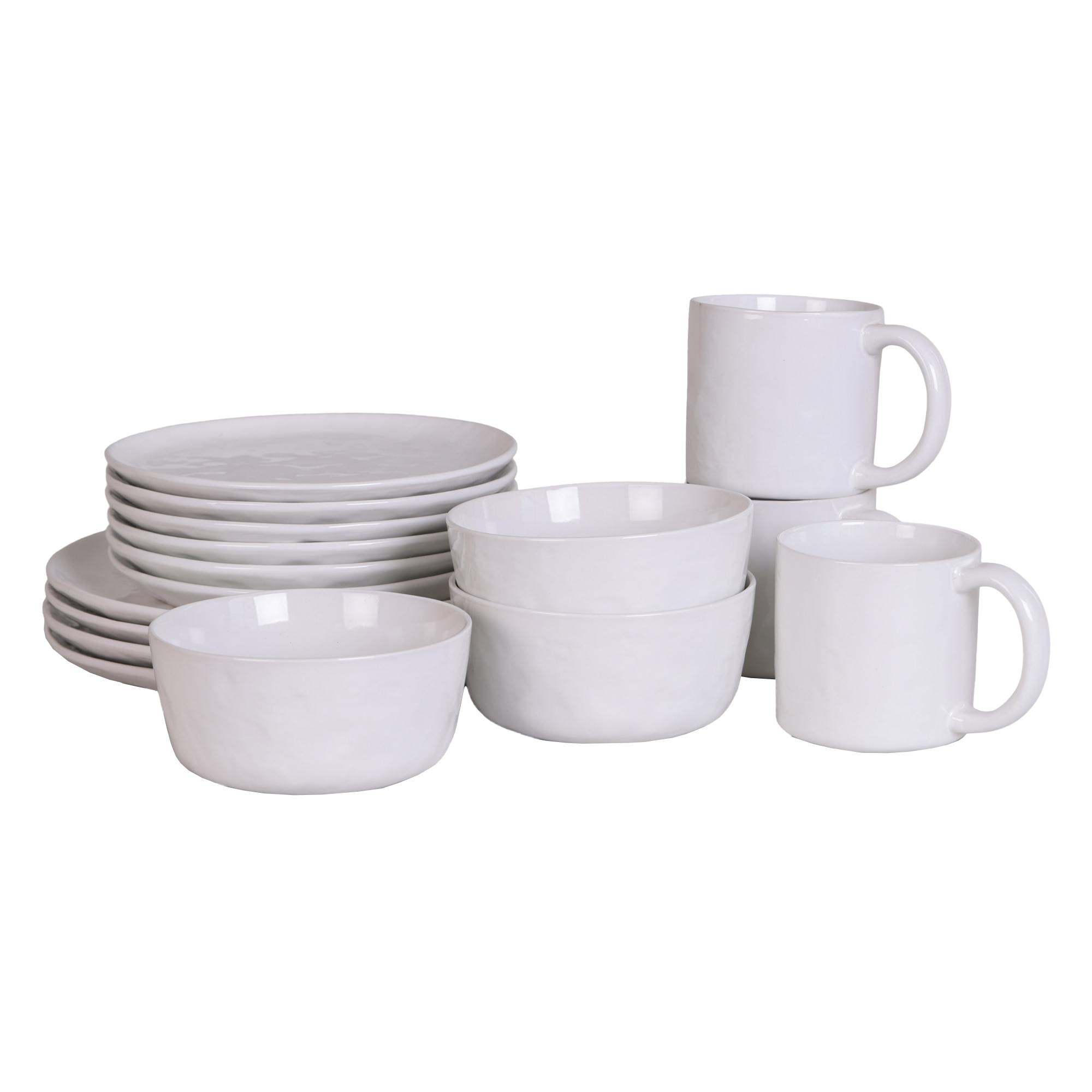 Mok Celia hammered white - set van 6