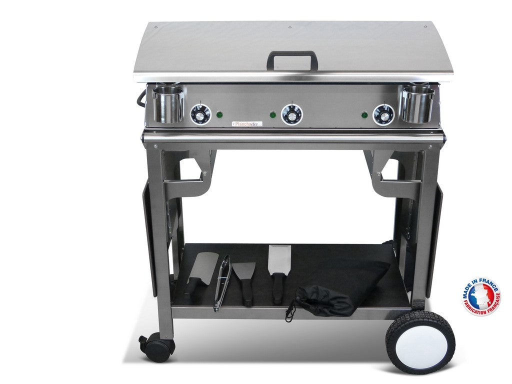 Pack plancha électrique PlanchaElec Lux 830 Inox - Chariot Rivoli Plan