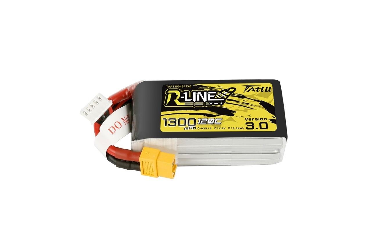 RC-Akku LiPo 1300 mAh 14.8 V 120C R-Line V3.0Softcase 4S LiPo-Akku für Multikopter mit XT60 Stecker
