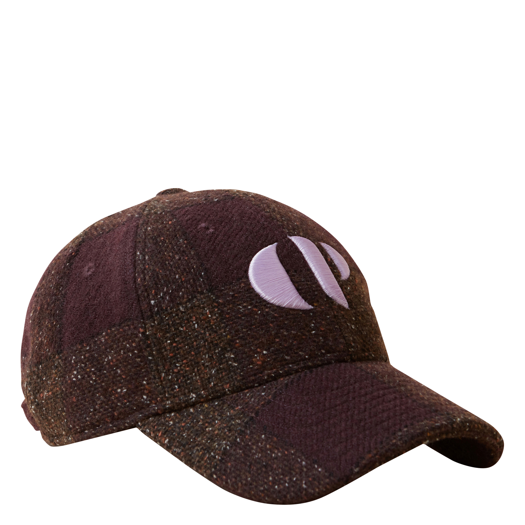 Casquette tartan brodée en laine mélangée | Rouge