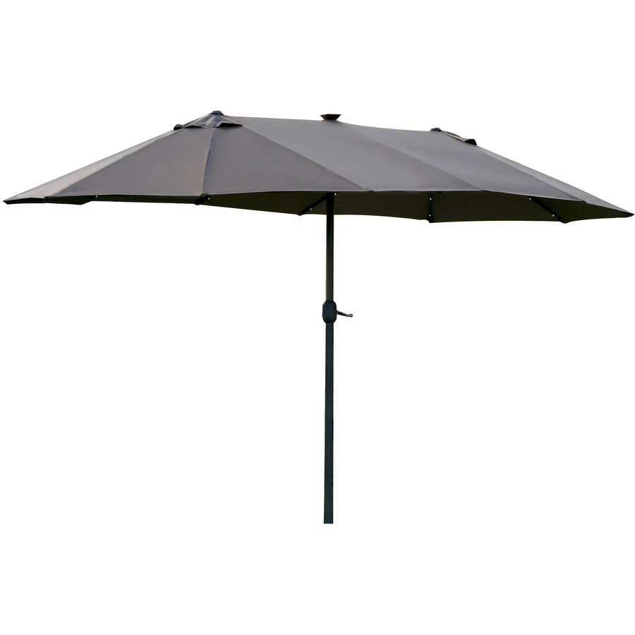 Outsunny Sonnenschirm Mit Solar-LED-Leuchte dunkelgrau